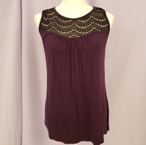 August Silk Top with Mesh M